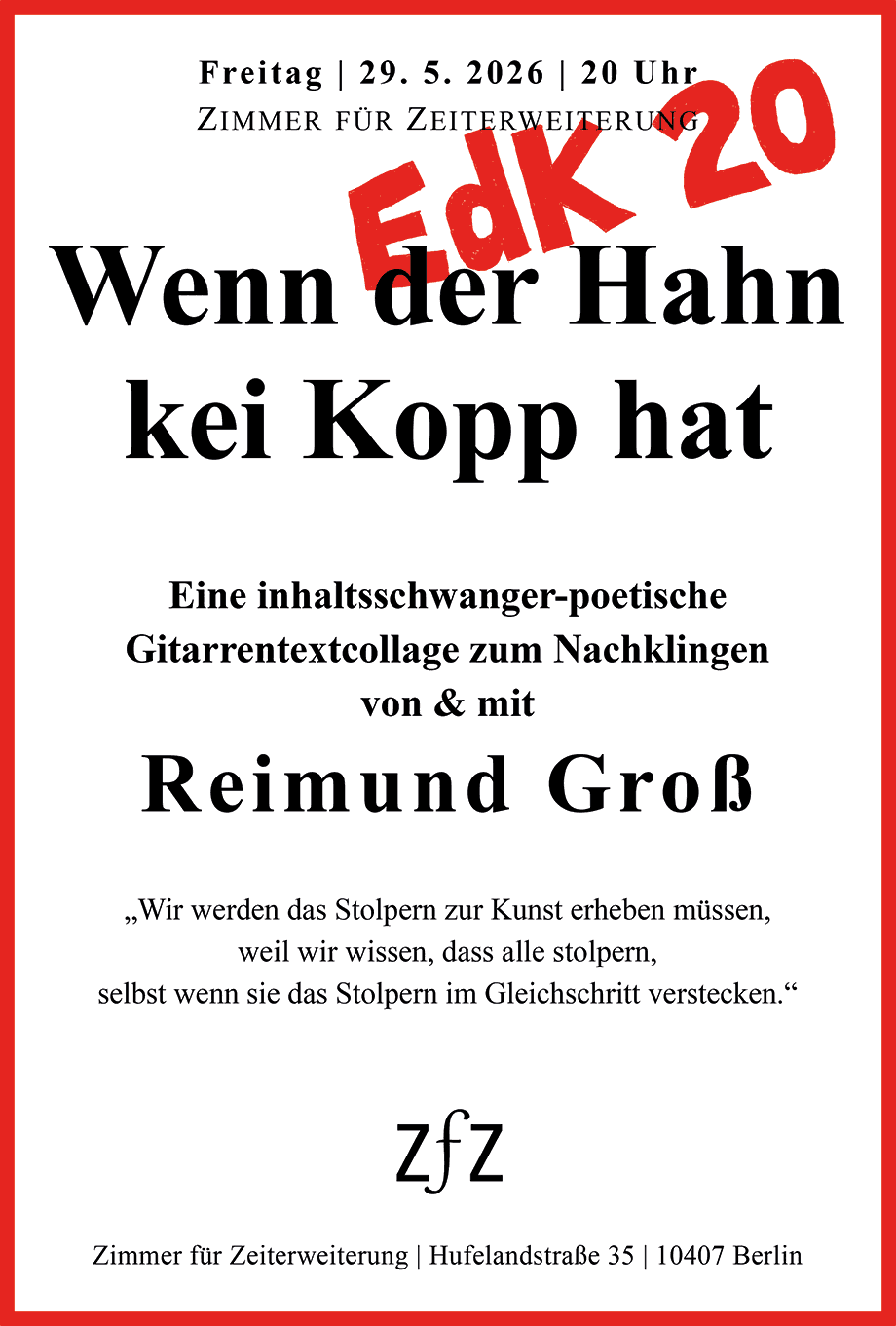 Wenn der Hahn kei Kopp hat