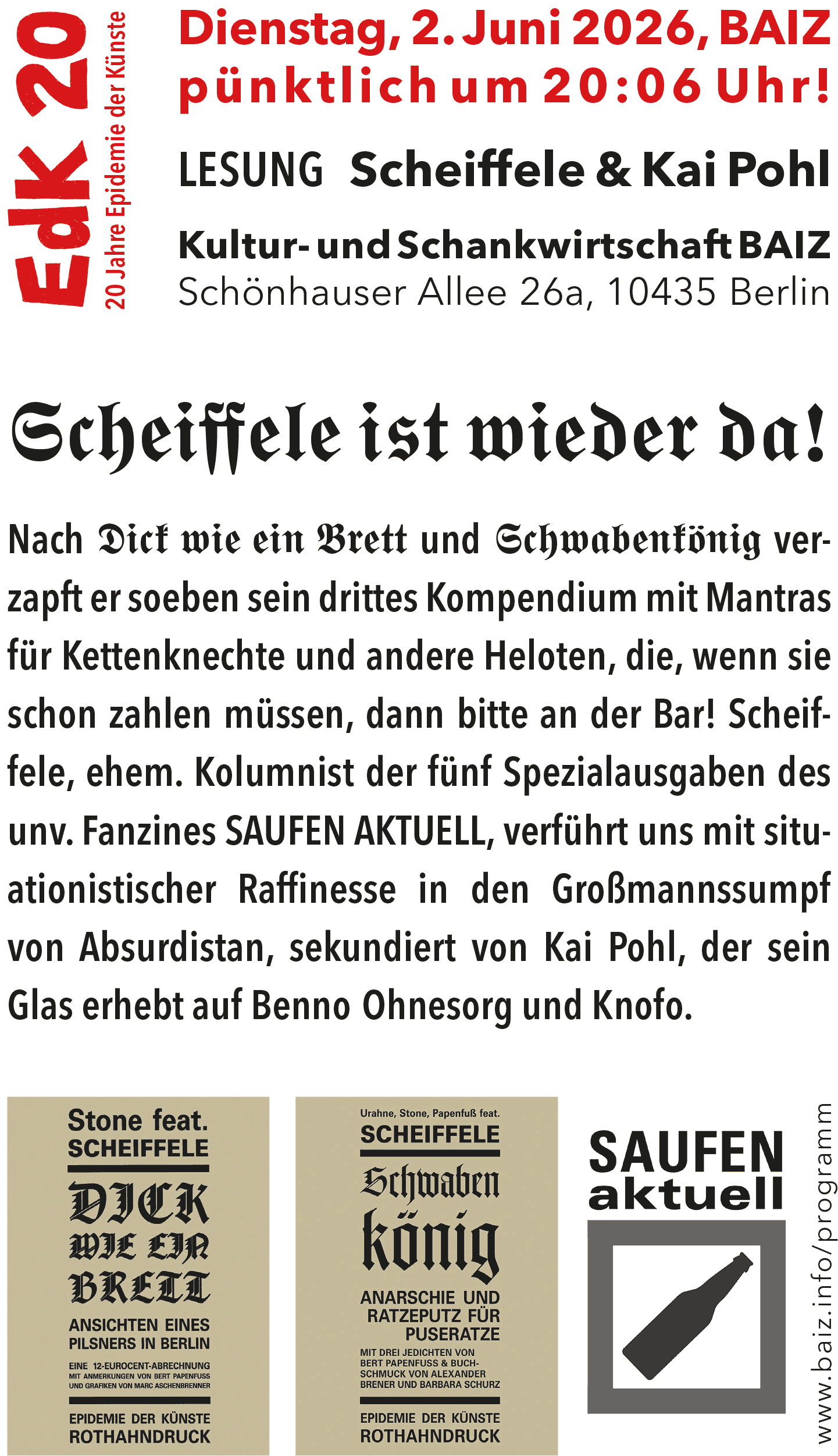 Scheiffele-Lesung am 2. Juni 2026